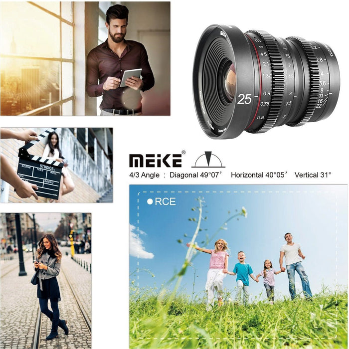 Meike Cinema Prime 25mm T2.2 M4/3 Lens (MFT Mount)