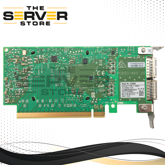 Mellanox ConnectX-5 VPI Adapter Card. EDR InfiniBand (100Gb/s) & 100GbE. Dual-Port QSFP28. PCIe 4.0 x16. Low Profile. P/N: MCX556A-EDAT.