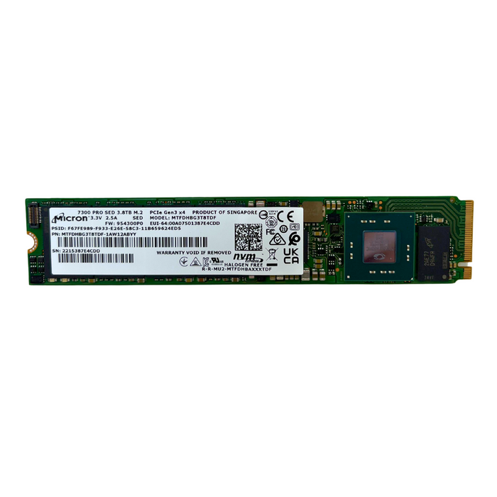 Micron 3.84TB NVMe 22110 M.2 PCIe Gen 3.0 x4 RI SED SSD 7300 PRO MTFDHBG3T8TDF