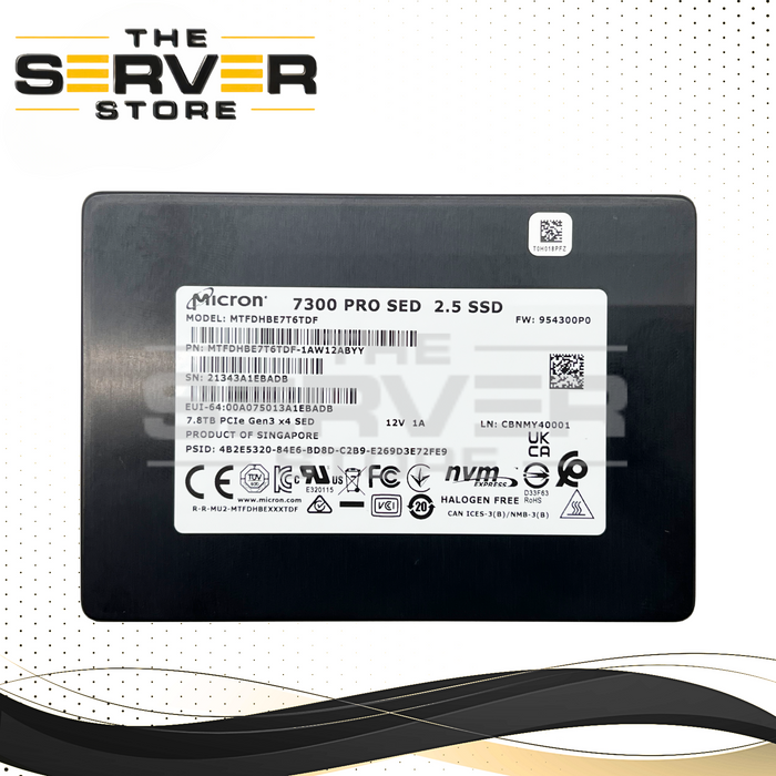 Micron 7.68TB NVMe U.2 MU PCIe G3 x4 SFF 2.5" SSD 7300 PRO Series MTFDHBE7T6TDF