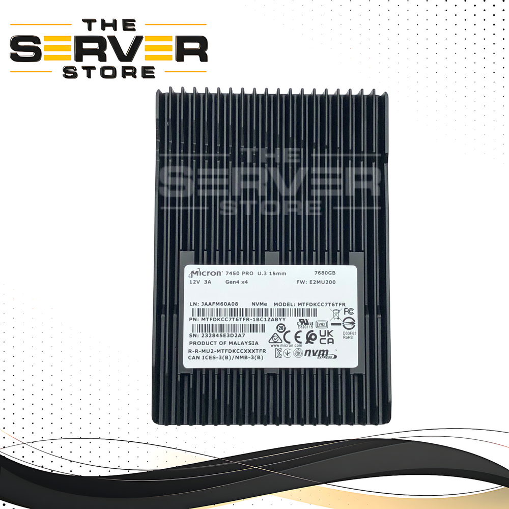 Micron 7.68TB NVMe U.3 RI SFF 2.5" PCIe 4.0 x4 SSD 7450 PRO MTFDKCC7T6TFR-1BC1ZABYY