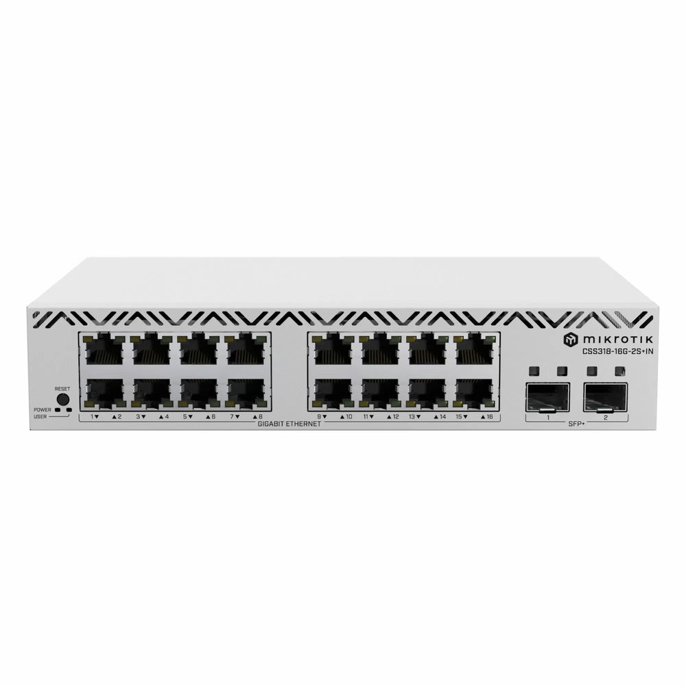 Mikrotik 16x GbE RJ45 + 2x SFP+ 10G Managed Smart Switch (CSS318-16G-2S+IN)