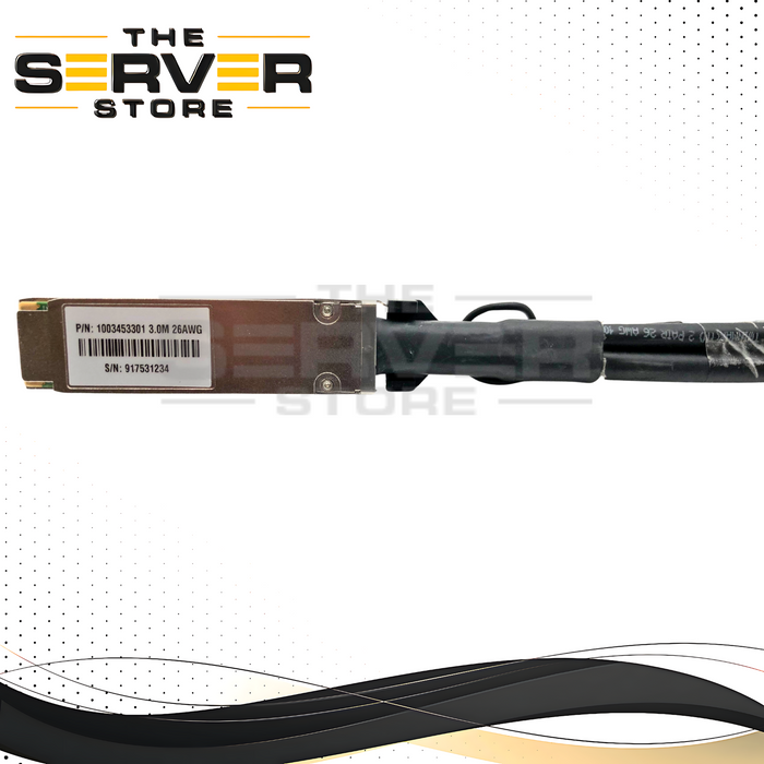 Molex 3 Meter (9.8ft) 100GbE QSFP28 to 4x 25GbE SFP28 Passive Direct Attach Copper (DAC) Breakout Cable. Temp-Flex 26 AWG Twinax. P/N: 1003453301.