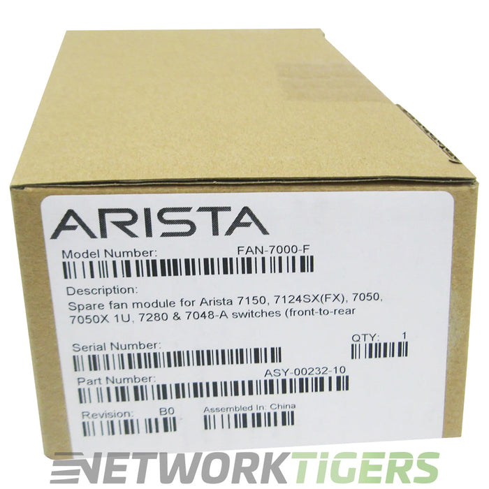 NEW Arista FAN-7000-F 7100 Series Front to Back Airflow (Red) Switch Fan Module