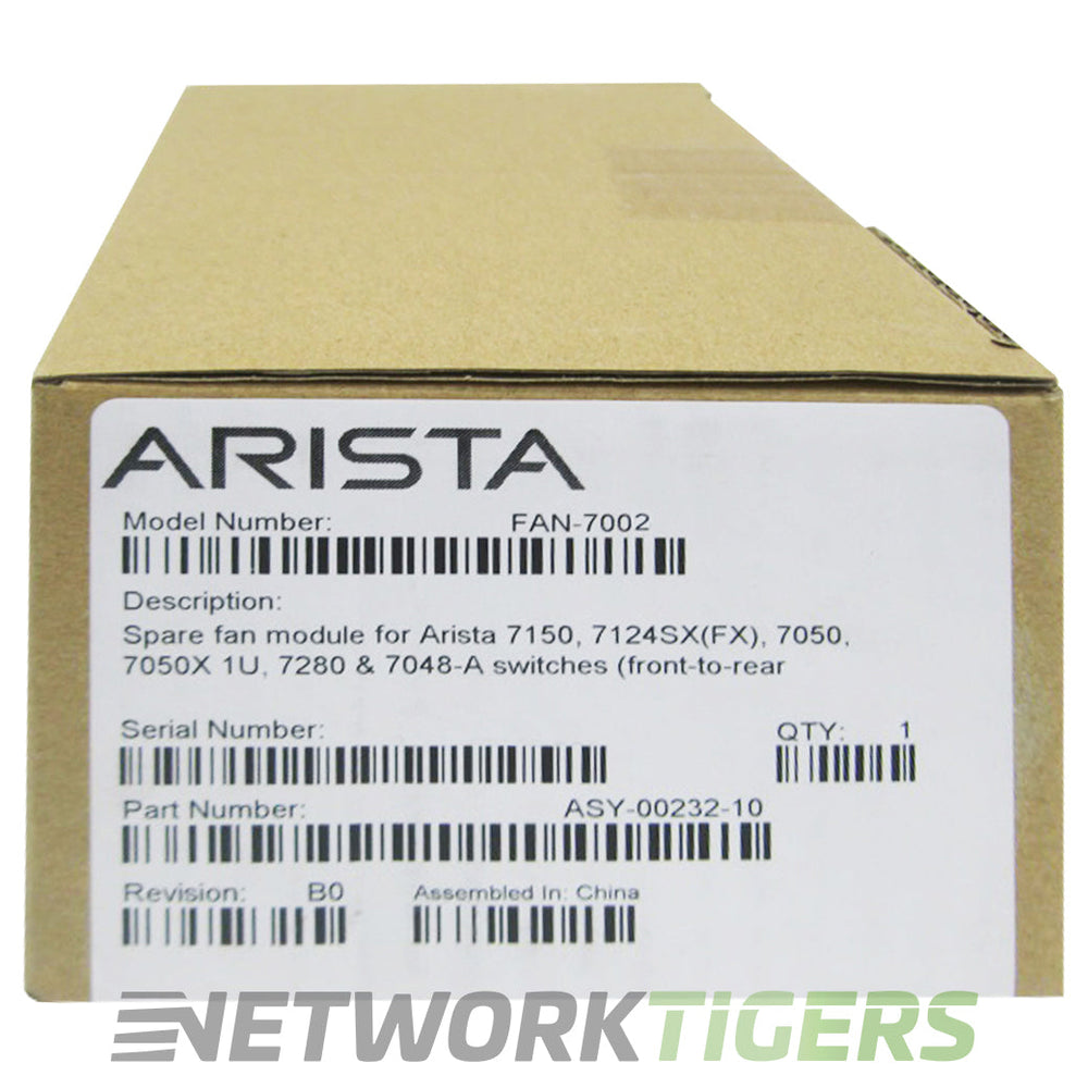 NEW Arista FAN-7002-R 7170 Series Back-to-Front Airflow Switch Fan Module