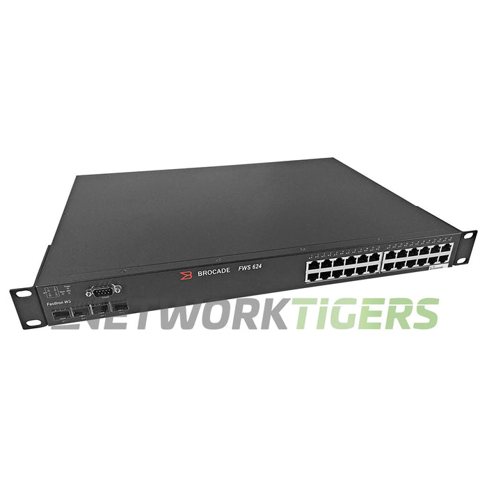 NEW Brocade FWS624 FastIron WS 24x Fast Ethernet RJ45 4x 1 Gigabit SFP Switch