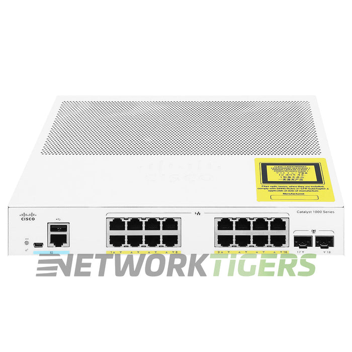 NEW Cisco C1000-16P-E-2G-L Catalyst 1000 16x 1GB PoE+ RJ45 2x 1GB SFP Switch