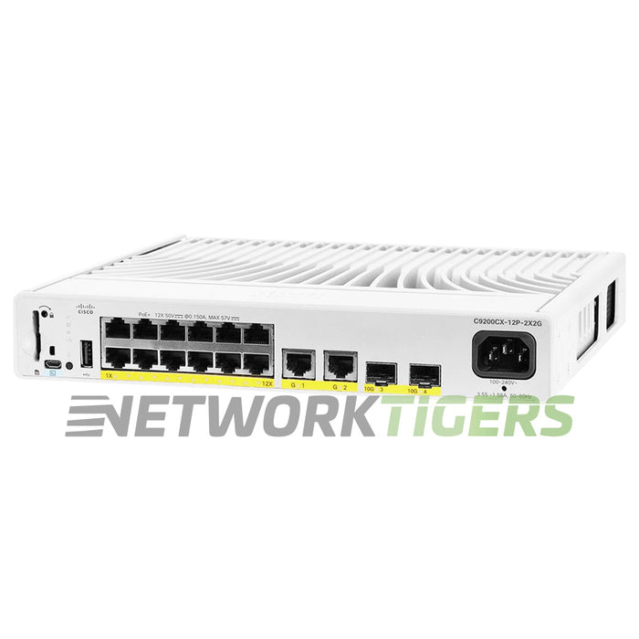 NEW Cisco C9200CX-12P-2X2G-A 12x 1GB PoE+ RJ45 2x 1GB RJ45 2x 10GB SFP+ Switch