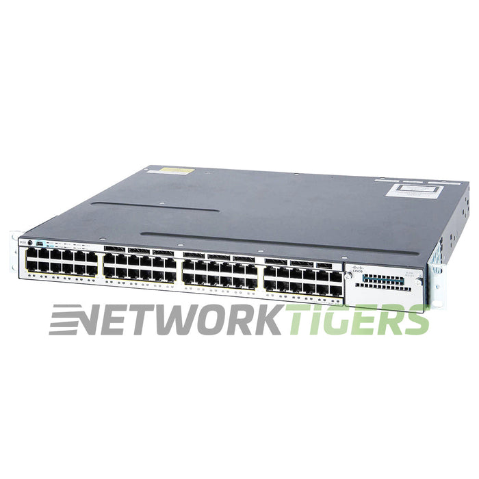 NEW Cisco WS-C3750X-48PF-S 48x 1GB PoE+ RJ-45 1x Module Slot Switch
