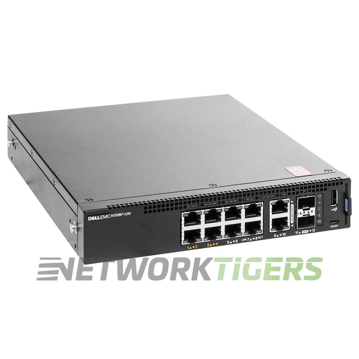 NEW Dell N1108P-ON N1100 Series 8x 1GB PoE+ RJ45 2x 1GB Combo EMC Switch