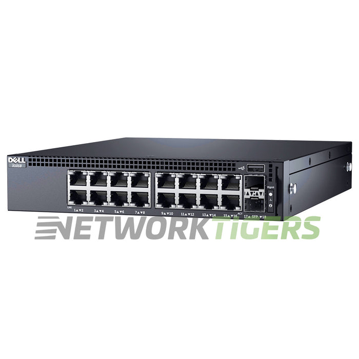 NEW Dell X1018 EMC X Series 16x 1GB RJ45 2x 1GB SFP Switch
