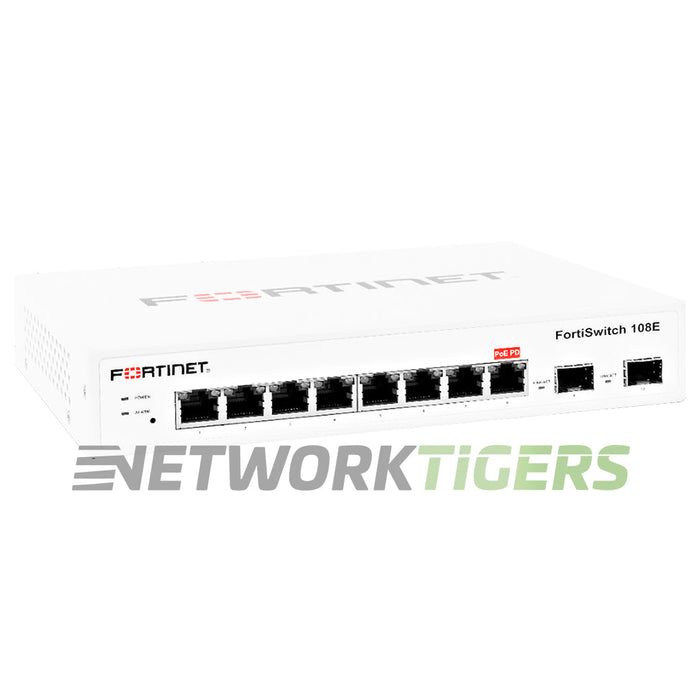 NEW Fortinet FS-108E 100 Series 8x 1GB RJ45 2x1GB SFP Back-to-Front Airflow
