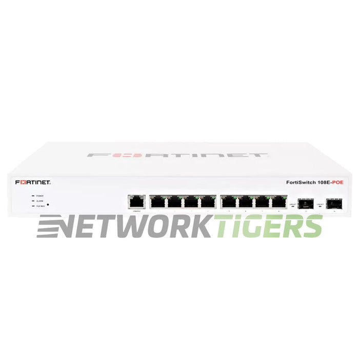 NEW Fortinet FS-108E-POE 8x RJ45 (4x PoE) 2x SFP Registrable / Unclaimed Switch
