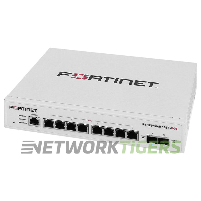 NEW Fortinet FS-108F-PoE 8x 1GB PoE RJ45 2x SFP Local Management Only Switch