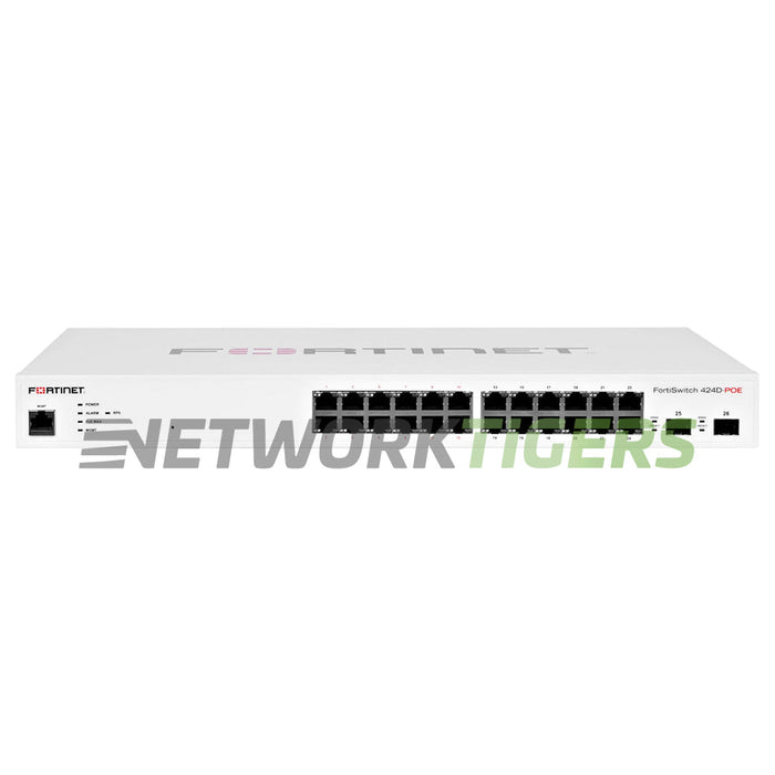 NEW Fortinet FS-424D-POE 24x RJ45 (12x PoE+) 2x SFP+ Unclaimed Switch