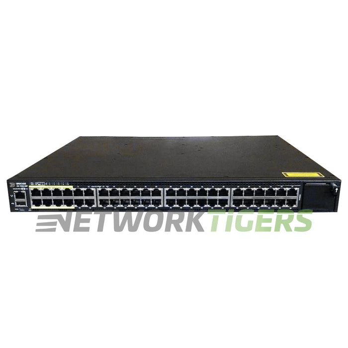 NEW Ruckus Brocade ICX7450-48P-E 48x 1GB PoE+ RJ45 2x 40GB QSFP+ F-B Air Switch