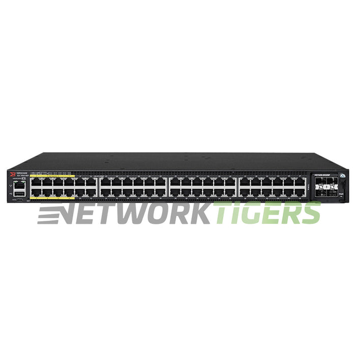 NEW Ruckus Brocade ICX7450-48P-STK-E 48x 1GB PoE+ RJ45 2x QSFP+ F-B Air Switch
