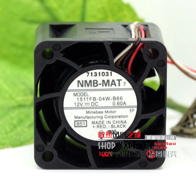 NMB 1511FB-04W-B66 40x40x28mm 12V DC 0.60A Axial Cooling Fan