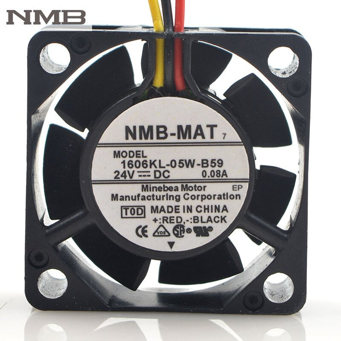 NMB 1606KL-05W-B59 40x40x15mm 24V DC 0.08A 3-Wire Axial Cooling Fan