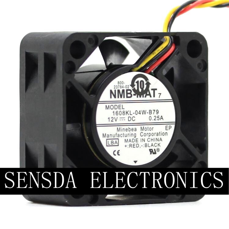 NMB 1608KL-04W-B79 40x40x20mm 12V DC 0.25A 3-Wire Axial Cooling Fan