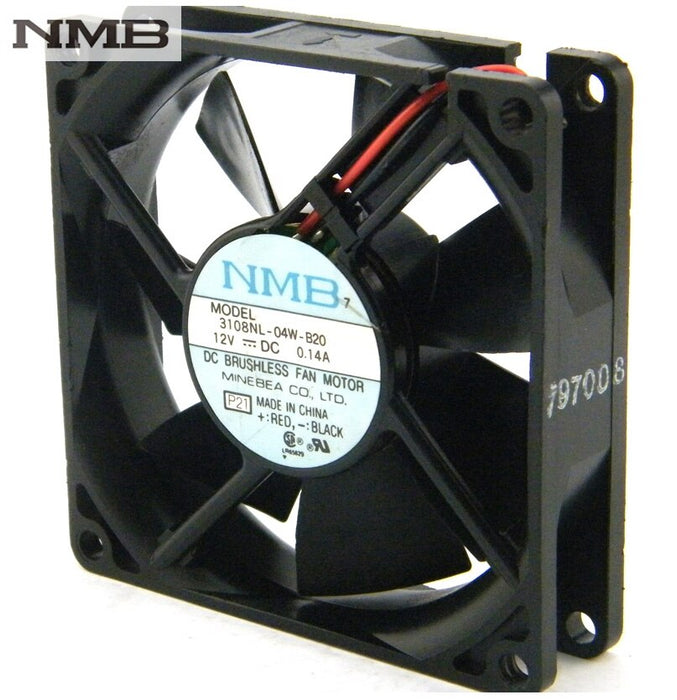 NMB 3108NL-04W-B20 80x80x20mm 12V DC 0.14A 2-Wire Axial Cooling Fan