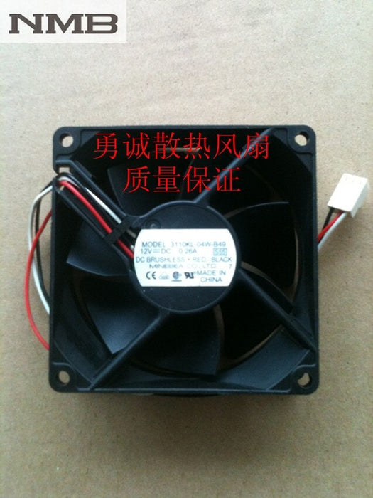 NMB 3110KL-04W-B49 80x80x25mm 12V DC 0.26A 3-Wire Axial Cooling Fan