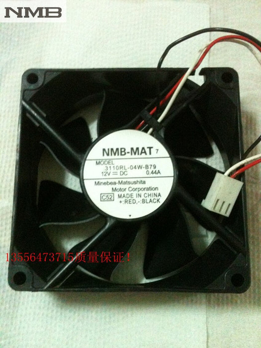 NMB 3110RL-04W-B79 80x80x25mm 12V DC 0.44A 3-Wire Axial Cooling Fan