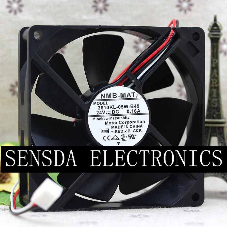 NMB 3610KL-05W-B49 92x92x25mm 24V DC Axial Cooling Fan