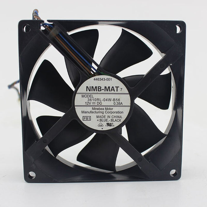 NMB 3610RL-04W-B56, 90x90x25mm 12V DC 0.38A 4-Wire Axial Cooling Fan