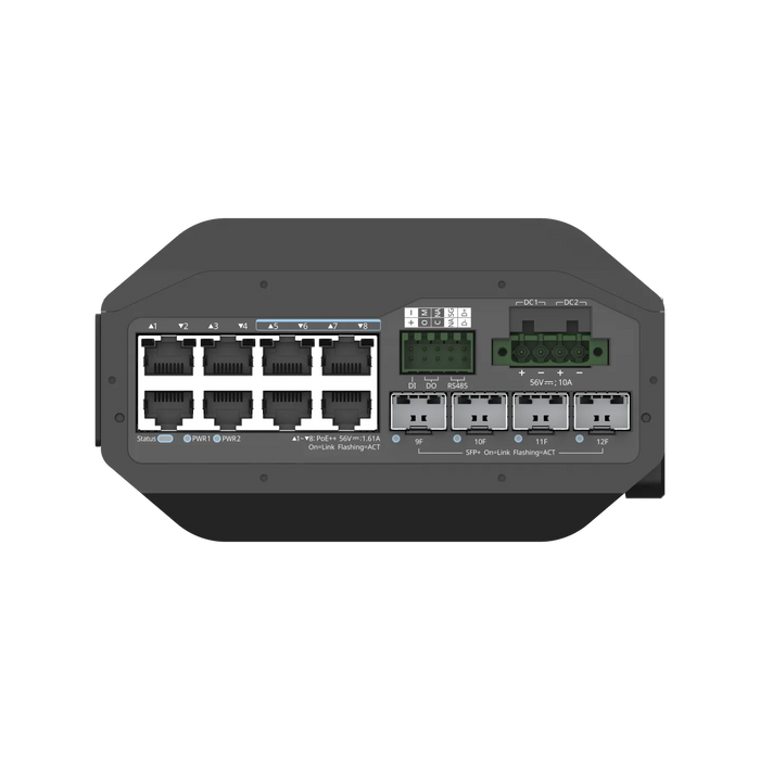NSComm IS5200-8GT4XS-UP-DC 8x1G (PoE++) & 4x10G SFP+ Industrial PoE Switch