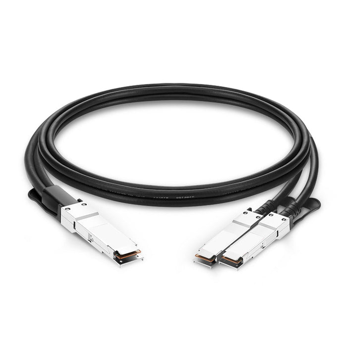 NSComm 400G PAM4 QSFP-DD to 2x200G QSFP56 Direct Attach PVC Copper Cable, up to 3m