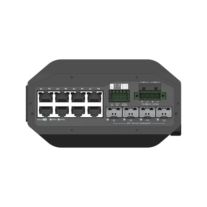 NSComm IS5200-8GT4XS-DC 8x1G & 4x10G SFP+ Industrial Dual DC-Power Switch