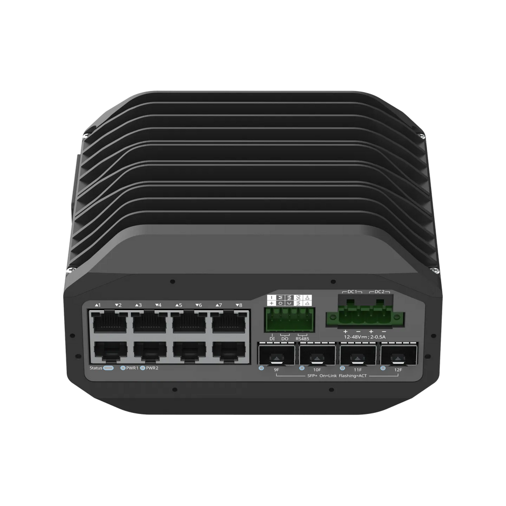 NSComm IS5200-8GT4XS-DC 8x1G & 4x10G SFP+ Industrial Dual DC-Power Switch
