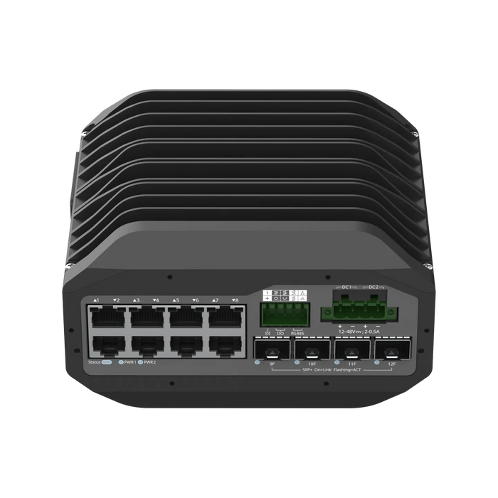 NSComm IS5200-8GT4XS-DC 8x1G & 4x10G SFP+ Industrial Dual DC-Power Switch