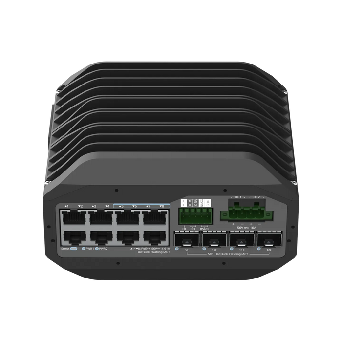 NSComm IS5200-8GT4XS-UP-DC 8x1G (PoE++) & 4x10G SFP+ Industrial PoE Switch