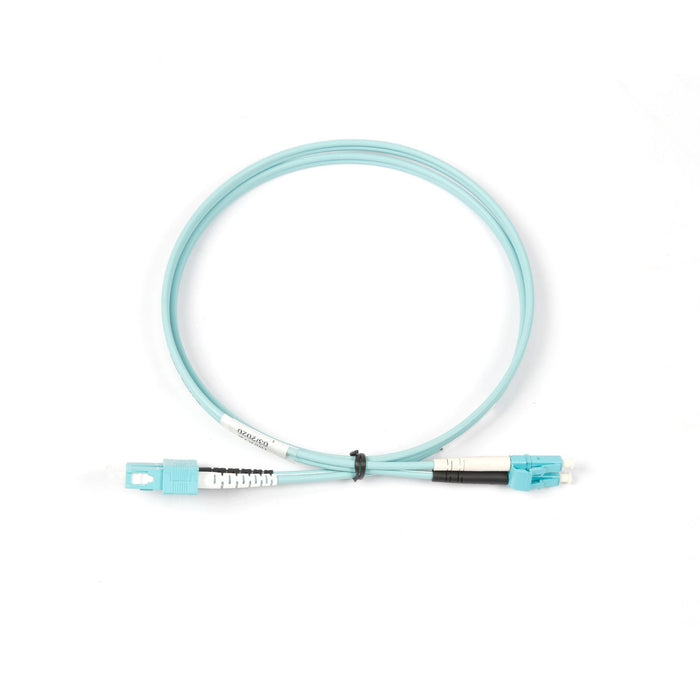 NSComm LC UPC to SC UPC Duplex Multimode(OM4) Fiber Patch Cable, 2 Fibers, 2.0mm OFNR