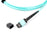 NSComm MPO 12F to 2xMPO 4F APC Breakout Cables, 8 Fibers, Multimode (OM3), OFNR, Low Loss, Polarity Type B