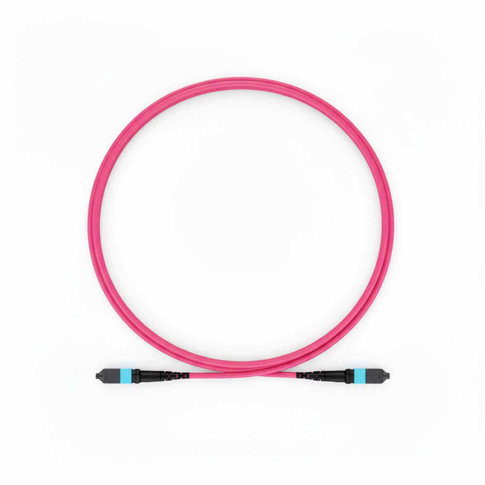 NSComm MPO Jumper Cables, MPO-12 UPC (Female) to MPO-12 UPC (Female), 12 Fibers, Multimode (OM4), OFNR, Low Loss, Polarity Type B