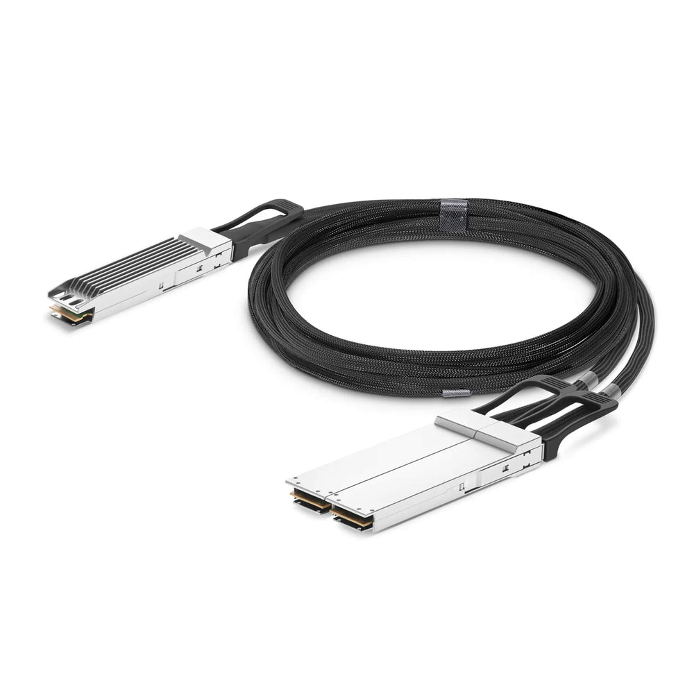 NSComm NVIDIA/Mellanox Compatible 800G OSFP Finned Top to 2 x 400G OSFP Flat Top Ethernet Active Electrical Copper Breakout Cable up to 5m(16ft)