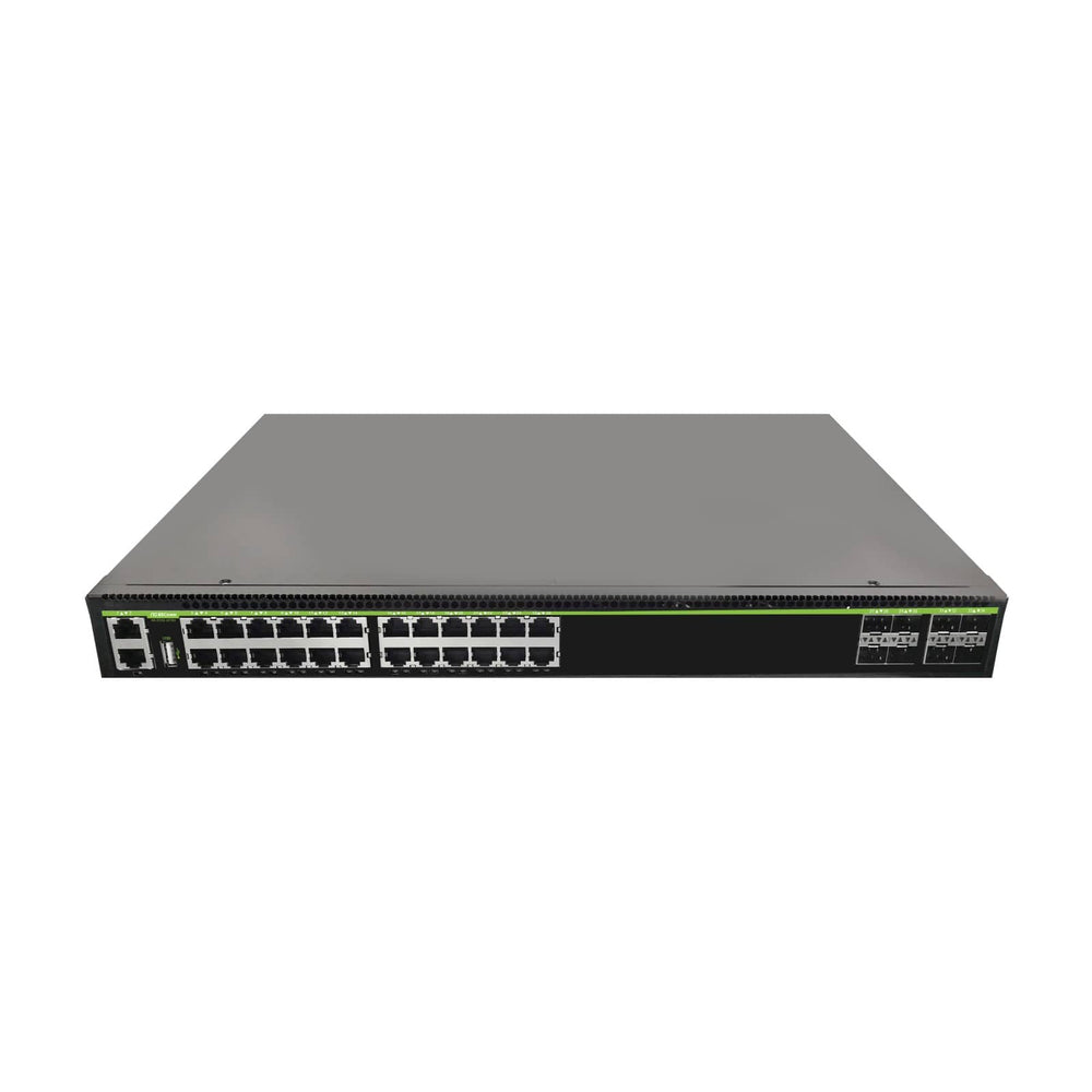 NSComm E530-24P6Y 24-Port PoE+ Campus Access Switch with 25G Uplinks
