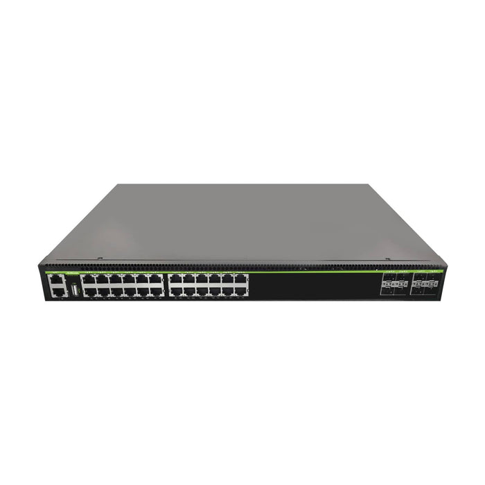 NSComm E530-24P6Y 24-Port PoE+ Campus Access Switch with 25G Uplinks