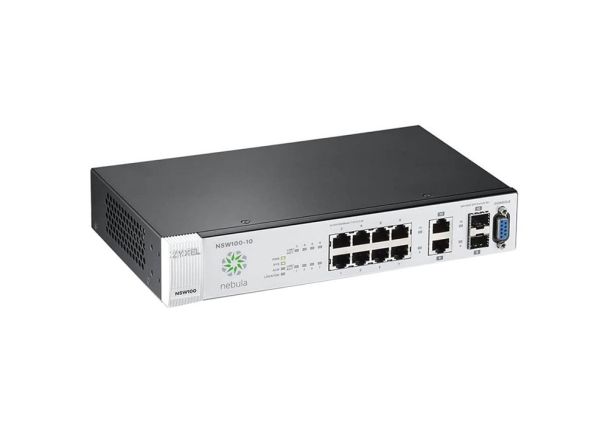 NSW100-10P - Zyxe Nebula Cloud 8-Ports 10/100/1000BASE-T Ethernet Layer 4 Rack-mountable Managed Network Switch with 2-Ports SFP