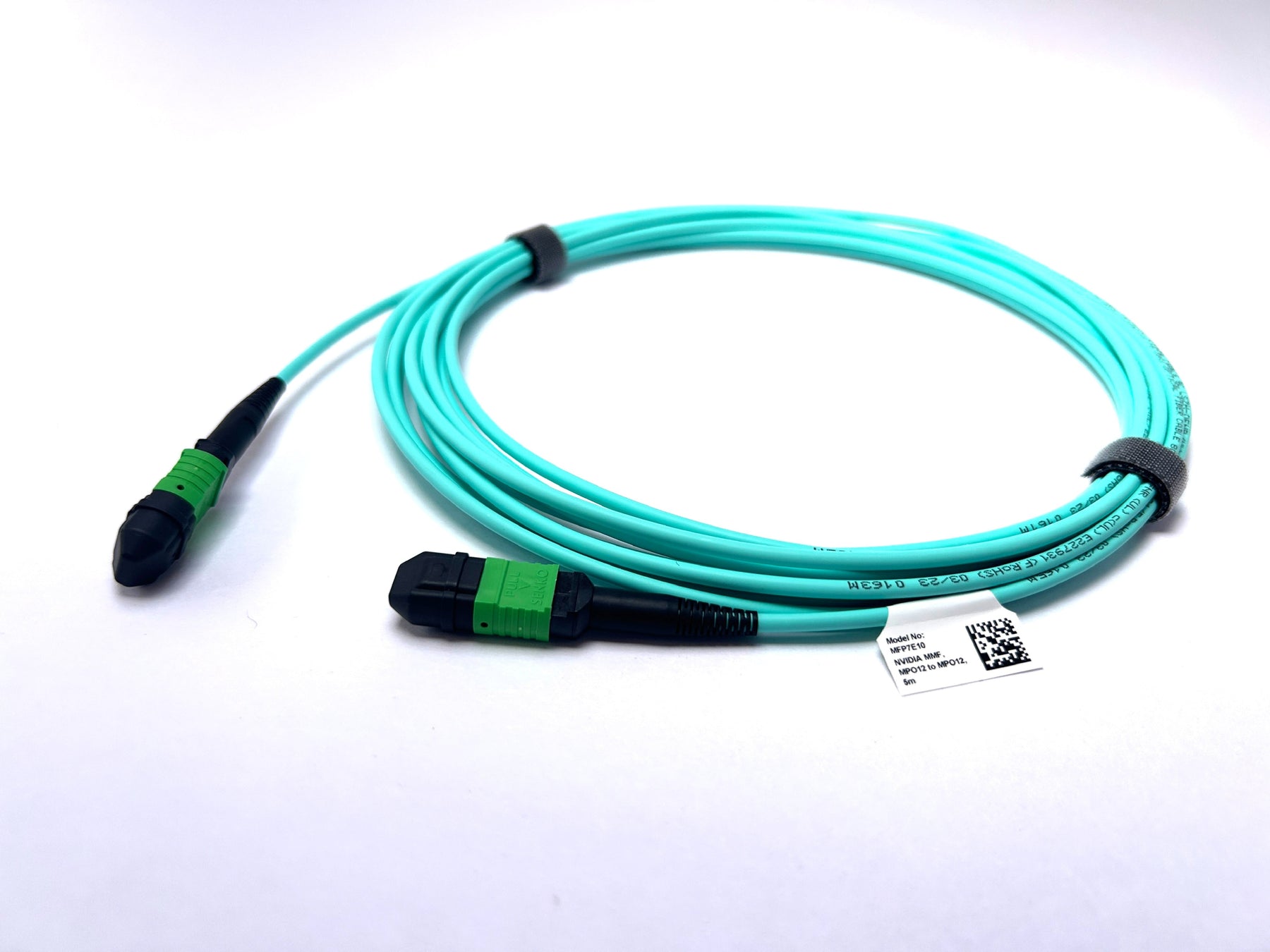 NVIDIA MFP7E10-N005 5M Passive Multimode Fiber Cable — MPO-12/APC to MPO-12/APC