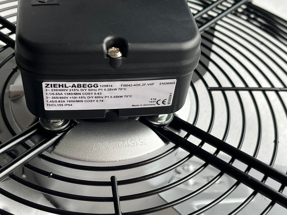 FB042-4DK.2F.V4P ZIEHL-ABEGG Axial Fan 3~400V 0.28/0.45 kW 0.65/1.45A 1380/1600 rpm