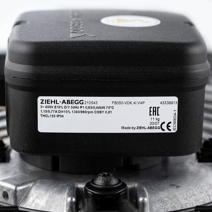 FB050-VDK.4I.V4P ZIEHL-ABEGG Axial Fan 3-380/480V 0.55/0.44kW 1.17/0.77A 1340/960rpm