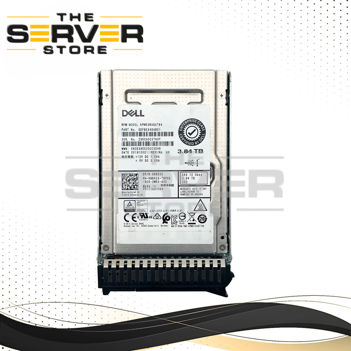(New Open Box) Kioxia 3.84TB SAS 12G RI SFF 2.5" SSD PM5-R KPM5XRUG3T84 for Lenovo ThinkSystem Server (Lenovo Tray Included)