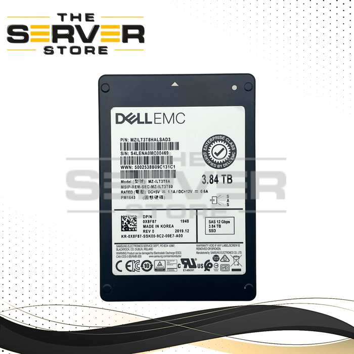 (New Open Box) Samsung 3.84TB SAS 12G RI SFF 2.5" SSD PM1643 Series MZ-ILT3T8A MZILT3T8HALSAD3