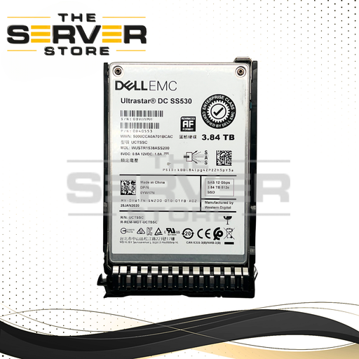 (New Open Box) Western Digital (WD) 3.84TB SAS 12G RI (with SFF SC Tray) 2.5" SSD DC SS530 Series WUSTR1538ASS200 for HPE ProLiant Servers