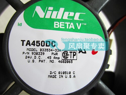 Nidec B33534-33A 33x33x53mm 24V DC 33A 3-Wire Axial Cooling Fan
