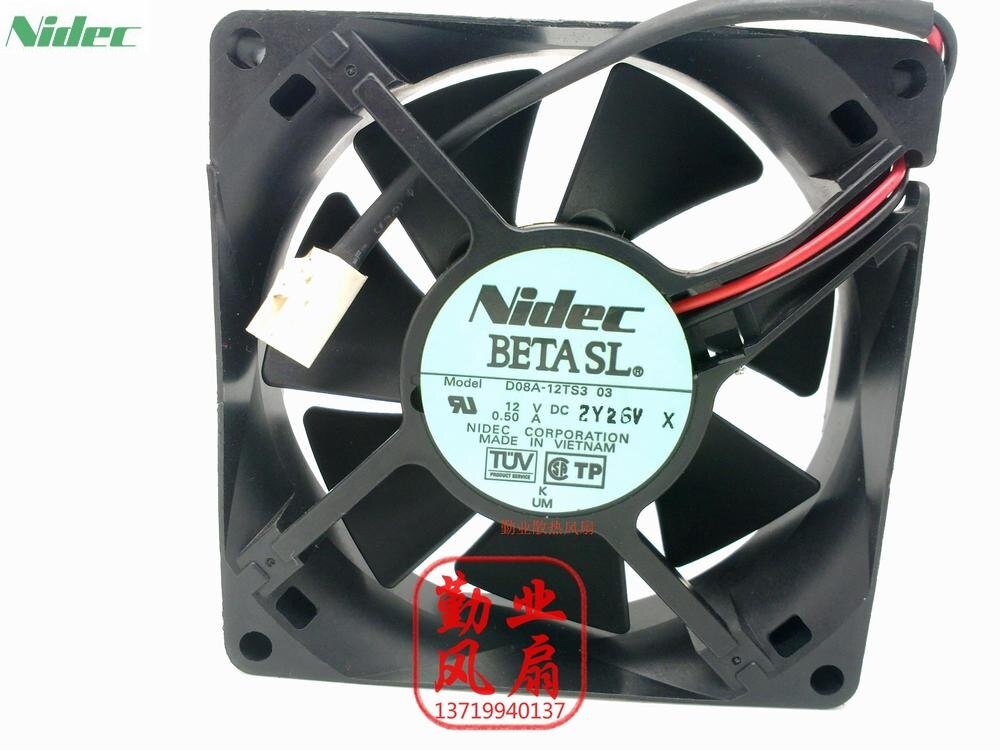 Nidec D08A-12TS3 80x80x25mm 12V DC 08A Axial Cooling Fan